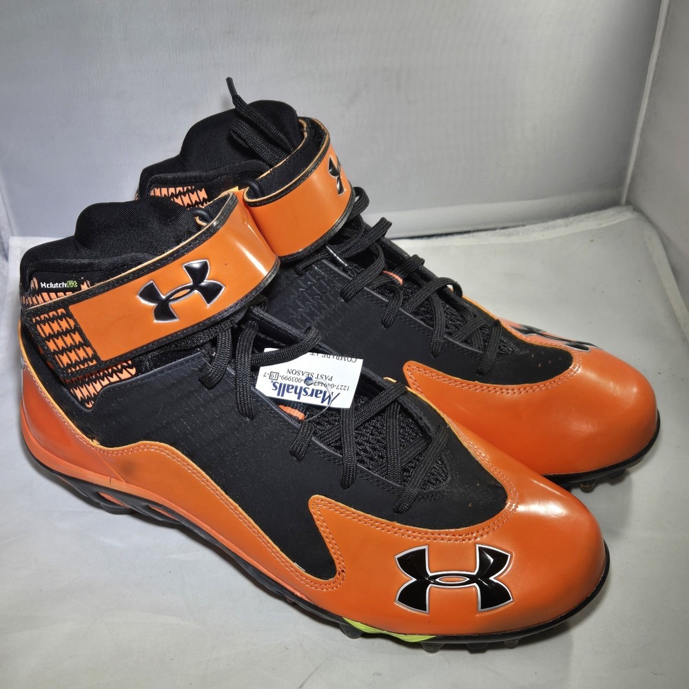 Under Armour Nitro Clutch Fit Football Cleats Men's Size 11 Orange Black NWT